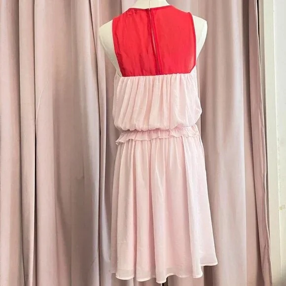 Express Boho Pink And Red Ruffle Dress - Picture 6 of 8